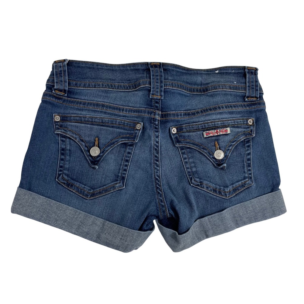 Hudson Ruby Mid Thigh Short Dark Wash Denim Cuffed Size 26 NW606ZHA
